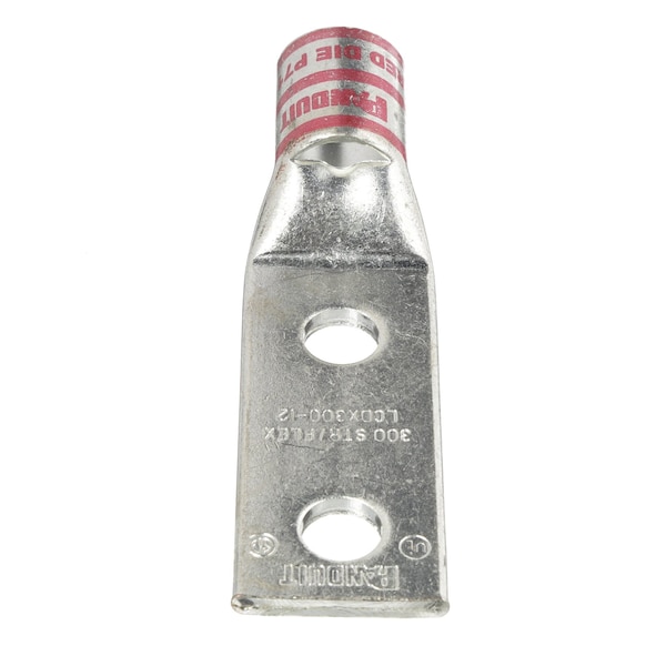 One-Hole Compression Lug, 1 to 2 in Stud, Standard Barrel, Copper, Red